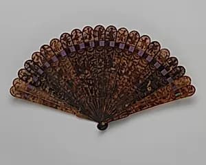 Brisé Fan, with Figures, Boats, and Pavilions by Unknown Artist