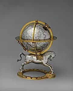 Celestial globe with clockwork by Gerhard Emmoser