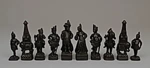 Chessmen (32) and box-board by Unknown Artist