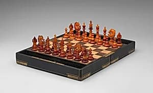 Chessmen (32) and box-board by Unknown Artist