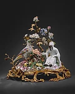 Chinese figure with bird by George Fritzsche|Meissen Manufactory
