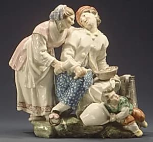 Couple with Child by Real Fabrica de Buen Retiro