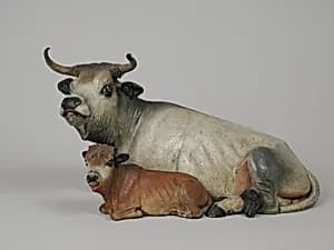 Cow and calf lying down by Unknown Artist