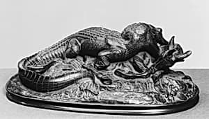 Crocodile Devouring Antelope by Antoine-Louis Barye