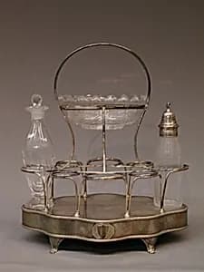 Cruet and soy frame by Thomas Watson and Co.