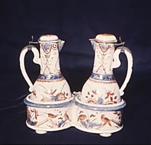 Cruet stand with bottles by The "Greek A" Factory|Pieter Adriaeusz Kocks and his widow