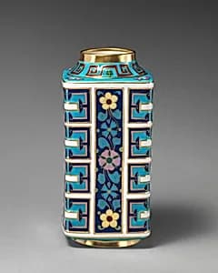 Cuboid vase by Minton(s)