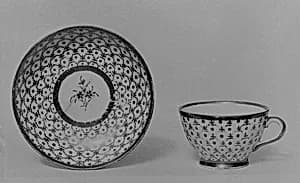 Cup and saucer by Rue Thiroux: Queen's Factory
