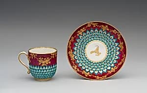 Cup and saucer by Chelsea Porcelain Manufactory|Derby Porcelain Manufactory