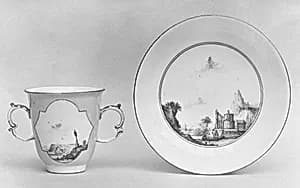 Cup and saucer by Meissen Manufactory