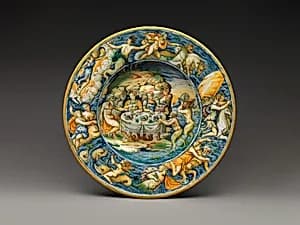 Dish Depicting Achelous and Theseus by Maestro Domenego da Venezia