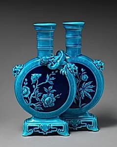 Double moon flask by Minton(s)