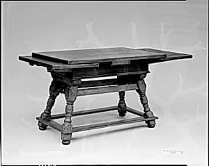 Draw-top table by Unknown Artist
