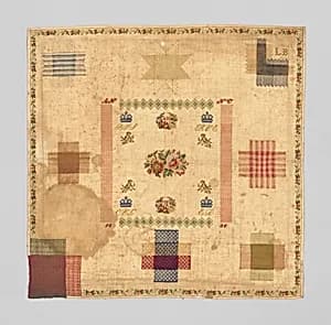 Embroidered darning sampler by Werk- en Leerschool, Amsterdam