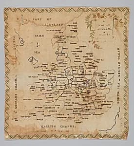 Embroidered map sampler by Unknown Artist