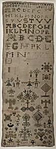 Embroidered sampler by Unknown Artist
