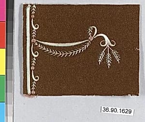 Embroidery sample for a man’s suit by Unknown Artist