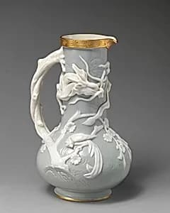 Ewer with twisted trunk handle by Copeland