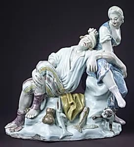 Fisherman and companion by Capodimonte Porcelain Manufactory