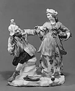 Fisherman and girl by Giuseppe Gricci|Capodimonte Porcelain Manufactory