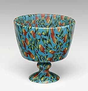 Footed millefiori bowl by Venezia-Murano Company|Vincenzo Moretti