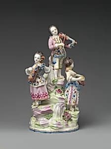 Four musicians by Mennecy
