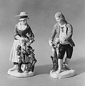Gardener (one of a pair) by Höchst Manufactory|Johann Friedrich Eberlein|Edme Bouchardon