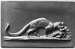 Genet dragging a bird by Antoine-Louis Barye