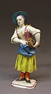 Girl cranking a hurdy-gurdy by Johannes Zeschinger