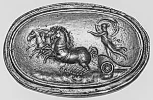 Goddess in a quadriga by Unknown Artist