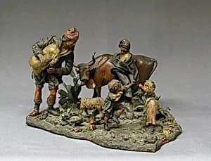 Group of rustic figures by Unknown Artist