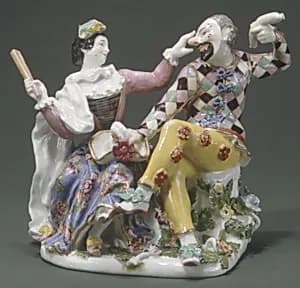 Hanswurst and Columbine by Meissen Manufactory
