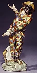 Harlequin (one of a pair) by Giuseppe Gricci|Capodimonte Porcelain Manufactory