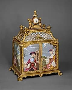 Jewel cabinet with watch by James Cox|Antoine Watteau|François Boucher