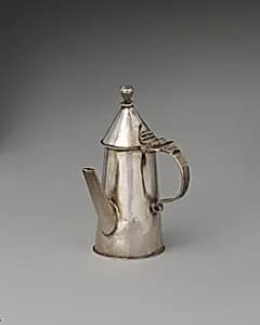 Miniature coffeepot with hinged cover by George Manjoy