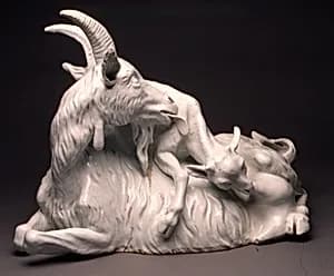 Mother goat and suckling kid by Meissen Manufactory|Johann Joachim Kändler