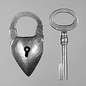 Padlock with key by Unknown Artist