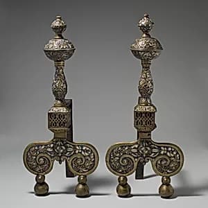 Pair of andirons by Unknown Artist