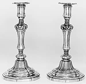 Pair of candlesticks by Jacques Roettiers