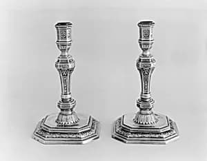 Pair of candlesticks by Louis Dupérier