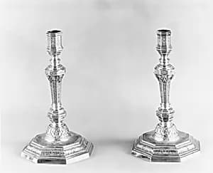 Pair of candlesticks by Jacques Delavigne