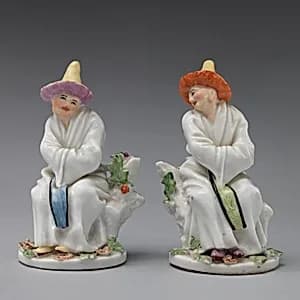 Pair of Chinese figures by Chelsea Porcelain Manufactory