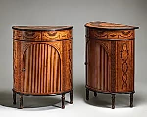 Pair of demi-lune cabinets by Unknown Artist