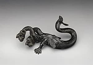 Pair of double-headed monsters by Unknown Artist