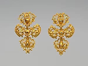 Pair of earrings by Unknown Artist