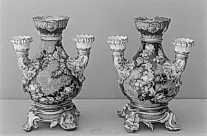 Pair of flower vases by Jacob Petit|Fontainebleau