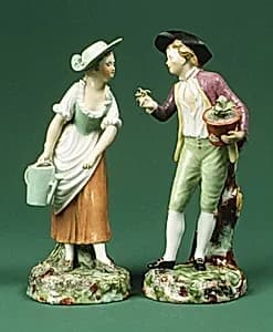 Pair of Gardeners by Andreas Hald|J.J. Smidt|Royal Porcelain Manufactory