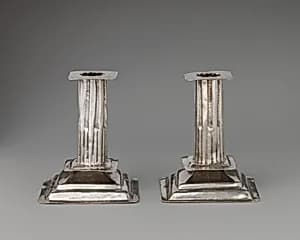 Pair of miniature candlesticks by George Manjoy