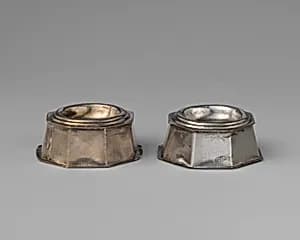 Pair of miniature saltcellars by R. G.