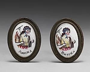 Pair of mirror knobs by Unknown Artist